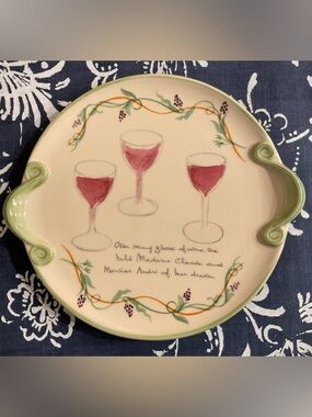 Pfaltzgraff 2002 Pistoulet by Jana Kolpen Appetizer Snack Cheese Tray Wine Motif